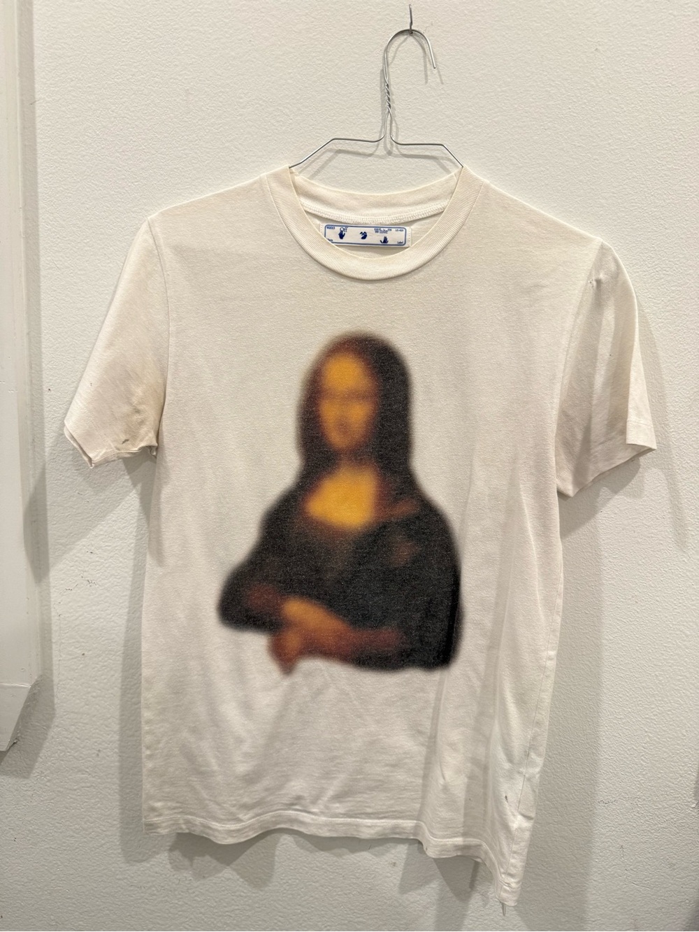 Off-White White Mona Lisa Graphic Logo Print Crew Neck Short Sleeve T-Shirt XS